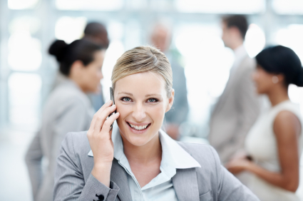 Business woman using smartphone